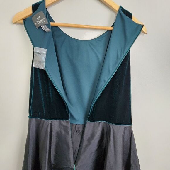 Adrianna Papell Emerald Velvet Taffeta Party Dress Size 10 NWT Wedding Holiday - Picture 6 of 13